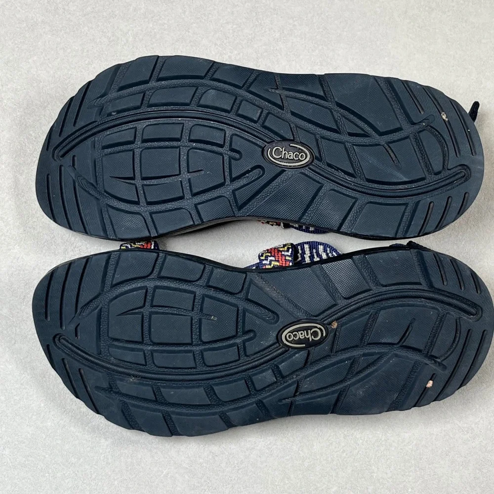 Chaco‎ Z/Cloud 2 Sandals Women 7 Navy Multi Geometric Toe Loop Hiking Gorpcore